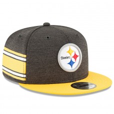 Men's Pittsburgh Steelers New Era Black/Gold 2018 NFL Sideline Home Official 9FIFTY Snapback Adjustable Hat 3058536